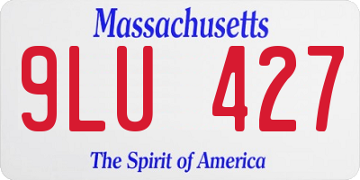 MA license plate 9LU427