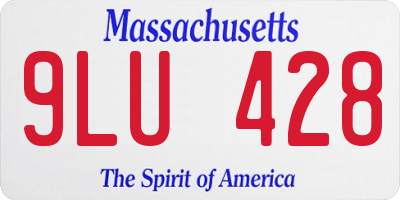 MA license plate 9LU428
