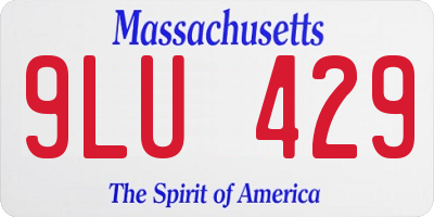 MA license plate 9LU429