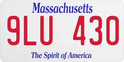 MA license plate 9LU430