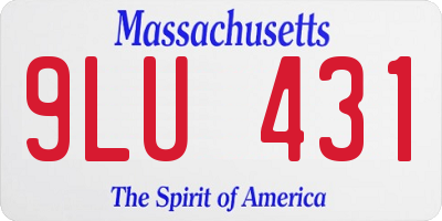 MA license plate 9LU431