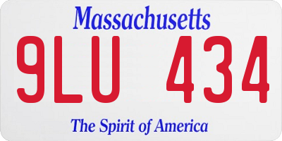 MA license plate 9LU434