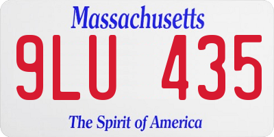 MA license plate 9LU435