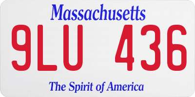 MA license plate 9LU436