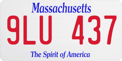 MA license plate 9LU437