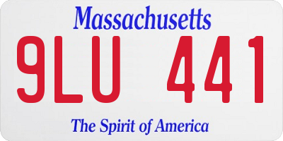 MA license plate 9LU441