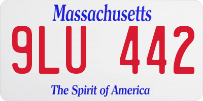 MA license plate 9LU442