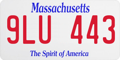 MA license plate 9LU443