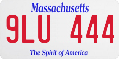 MA license plate 9LU444