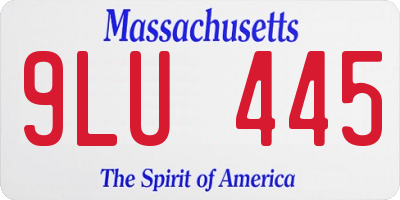 MA license plate 9LU445