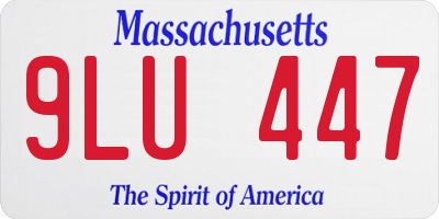 MA license plate 9LU447