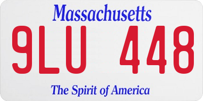 MA license plate 9LU448