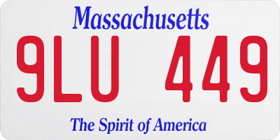 MA license plate 9LU449