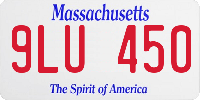 MA license plate 9LU450