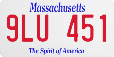 MA license plate 9LU451