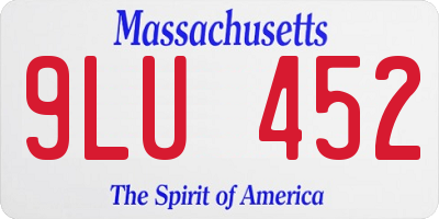 MA license plate 9LU452