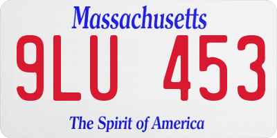 MA license plate 9LU453
