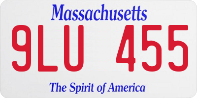 MA license plate 9LU455