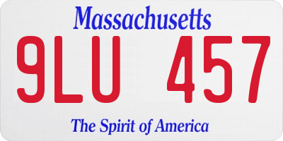 MA license plate 9LU457