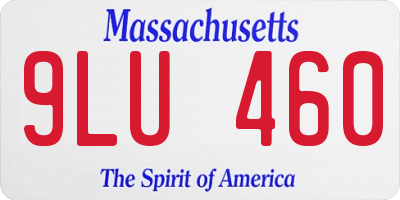 MA license plate 9LU460