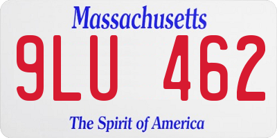 MA license plate 9LU462