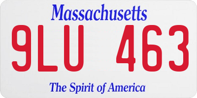MA license plate 9LU463