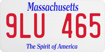 MA license plate 9LU465