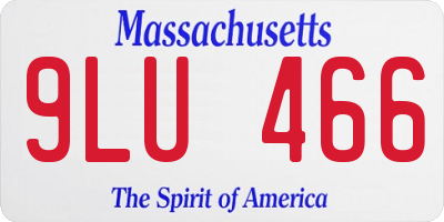 MA license plate 9LU466