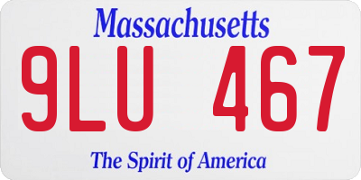 MA license plate 9LU467