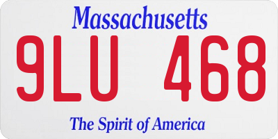 MA license plate 9LU468