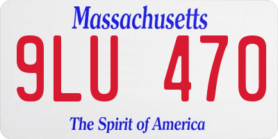 MA license plate 9LU470