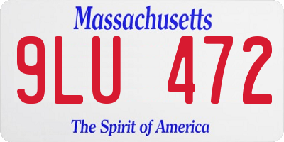 MA license plate 9LU472