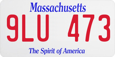 MA license plate 9LU473
