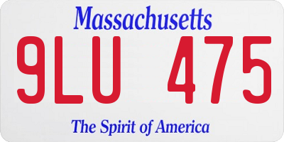 MA license plate 9LU475