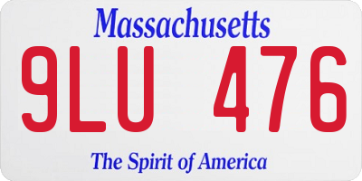 MA license plate 9LU476