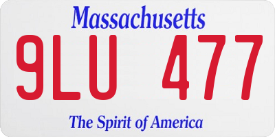 MA license plate 9LU477