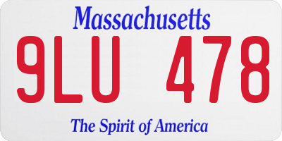 MA license plate 9LU478