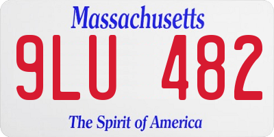 MA license plate 9LU482