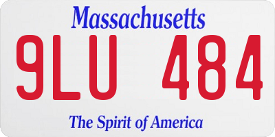 MA license plate 9LU484
