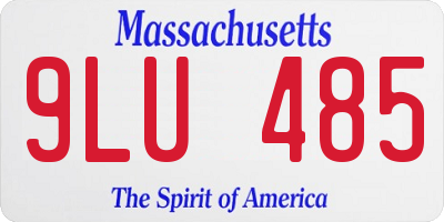 MA license plate 9LU485