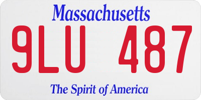 MA license plate 9LU487
