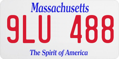MA license plate 9LU488