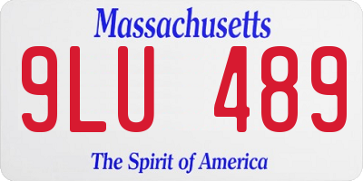 MA license plate 9LU489