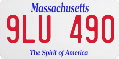 MA license plate 9LU490