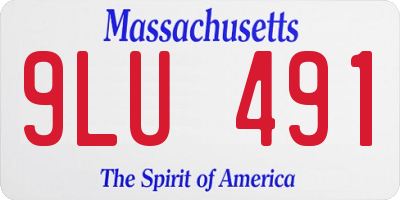 MA license plate 9LU491