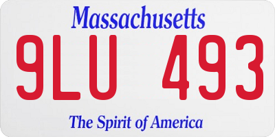 MA license plate 9LU493