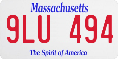 MA license plate 9LU494