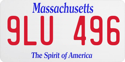 MA license plate 9LU496