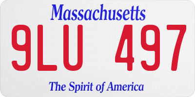 MA license plate 9LU497