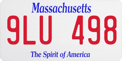 MA license plate 9LU498